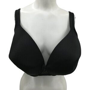 Cacique Lightly Lined Full Coverage Black Bra Size 46DDD Underwire Adjustable